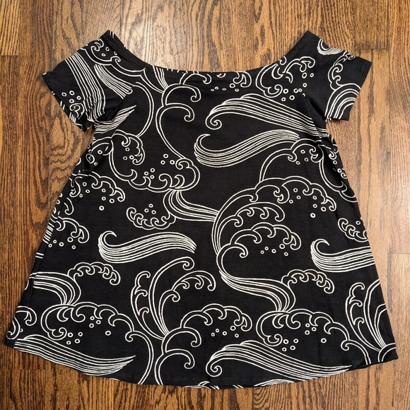 Always A.line Hawaii Short Sleeve Off the Shoulder Top - Crest Wave - Small - Picture 2 of 6